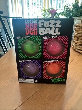 teenie Nee Doh Fuzz Ball 4-Pack - Green, Pink, Purple, Orange